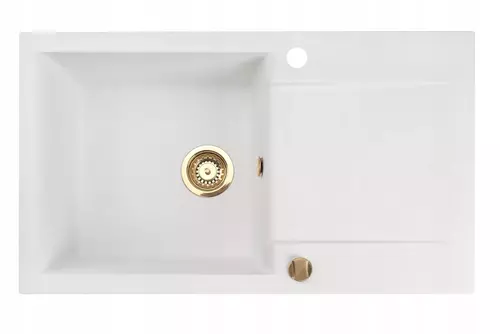 Zdjęcie produktu Zlewozmywak granitowy zlew jednokomorowy z ociekaczem Estein 86 biały 86 x 50 cm 5