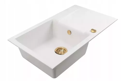 Zdjęcie produktu Zlewozmywak granitowy zlew jednokomorowy z ociekaczem Estein 86 biały 86 x 50 cm 6