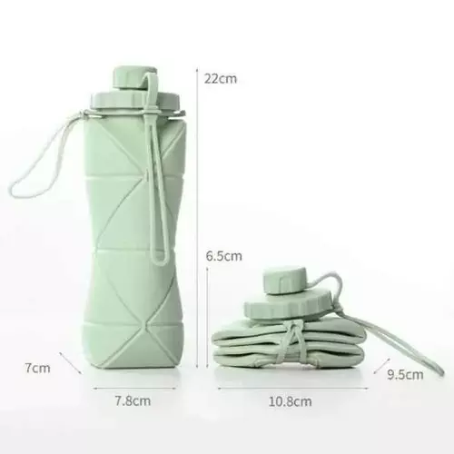 Zdjęcie produktu Bidon składany różowy 600 ml butelka na wodę silikonowa 13