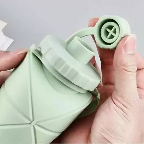 Zdjęcie produktu Bidon składany różowy 600 ml butelka na wodę silikonowa 16