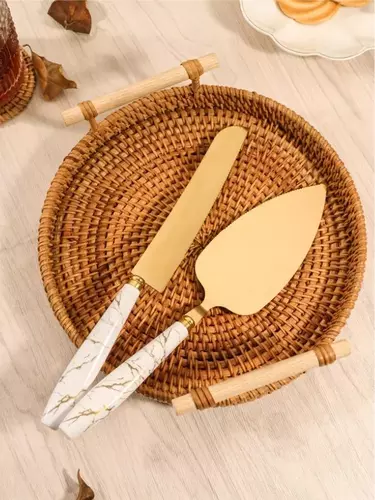 Zdjęcie produktu Zestaw Nóż i łopatka szpatułka złota do serwowania ciasta tortu  3