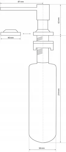 Zdjęcie produktu Dozownik kwadratowy do zlewozmywaka zlewu na płyn 300 ml biały 3