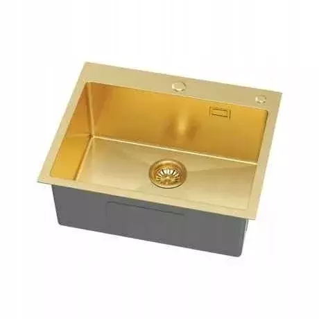 Zdjęcie produktu Zlewozmywak stalowy Doris gold złoty jednokomorowy 55x45 cm 2