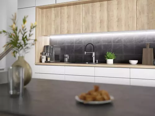 Zdjęcie produktu Zlewozmywak granitowy zlew kuchenny jednokomorowy z ociekaczem CORDEO 70 czarny metalik 70 x 50 cm 14