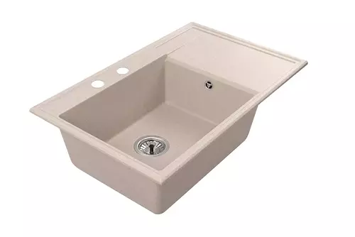 Zdjęcie produktu Zlewozmywak granitowy zlew kuchenny jednokomorowy z ociekaczem FELICJA 79L beżowy 79 x 50 cm 2