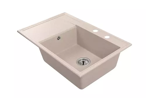 Zdjęcie produktu Zlewozmywak granitowy zlew kuchenny jednokomorowy z ociekaczem FELICJA 79P beżowy 79x50 cm 2