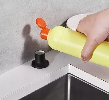 Zdjęcie produktu Dozownik do zlewozmywaka na płyn mydło 300 ml czarny nakrapiany 6
